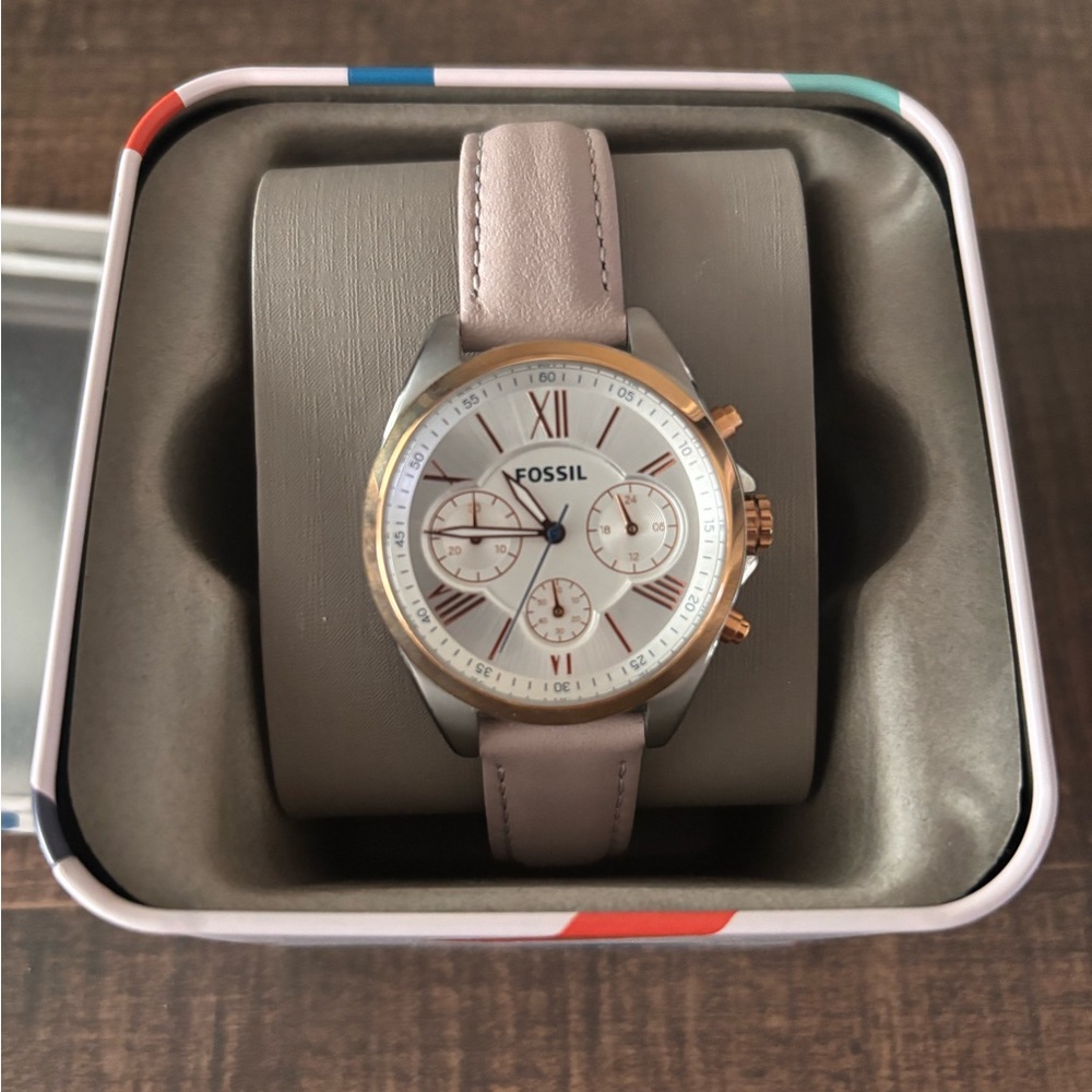 Fossil Blush Leather Chronograph Watch